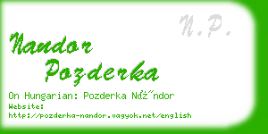 nandor pozderka business card